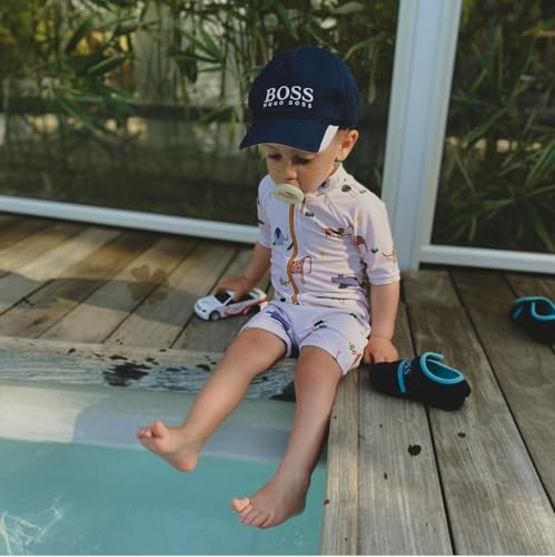 Image of Boys One Piece Swimsuit Whale Dolphin Bathing Suit Zipper Rash Guard Kid Short Sleeve Swimwear Shark Beach Wear UPF50+