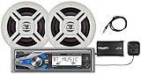 Dual Electronics WCPSX422BT Marine Stereo LCD Single DIN with Built-in Bluetooth, SiriusXM SXV300 Tuner, Two 6.5-inch Dual Cone Marine Speakers, Marine Antenna and $70 Online/Mail-in Rebate