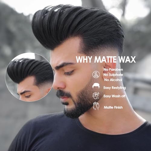 Image of Mancode Ultra Holding Hair Wax for Men 100ml | Matte Look with 24 hrs Strong Hold Level 7 | Matte Finish & No Greasy Residue Styling Hair Wax 100gm