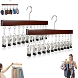 Generisch 2026 New Pure Wood Rotating Closet Organizer, 12 Clips Design, 360°Rotatable Vertical Hanger, Space Saving Storage for Jeans, Hats, Socks and Skirts (#B*2)