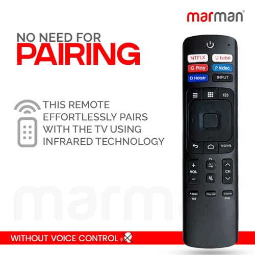 Image of marman Compatible with Vu Tv Remote Control Original Model ERF3169V Non Voice Control and Suitable for Vu Television - Match Remote Exactly to Replicate Genuine Remote Function