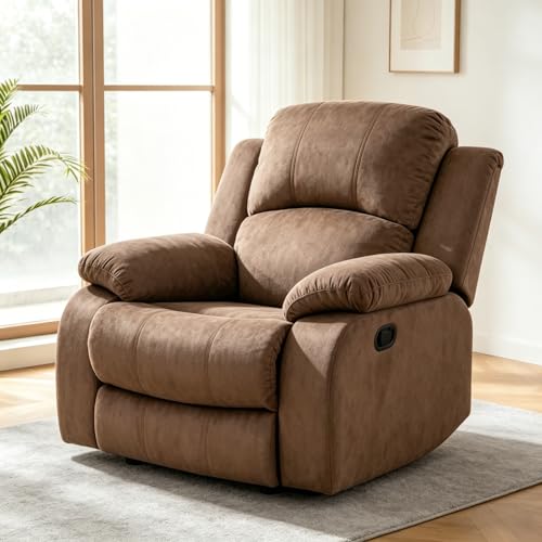 Image of Recliner Chair, Oversized Power Recliner with Home Theater Seating, Oversized Single Electric Reclining Chair Breathable Living Room Chairs for Adults Reading Gaming, Brown
