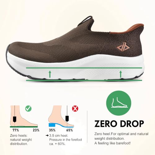 Image of Men Slip in Free up Hands Shoe Wide Toe Box Arch Support Orthopedic Walking
