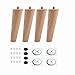 Patas de Muebles de Madera Roble, 4 Patas para Muebles Madera, Pies para Madera, Patas de Recambio para Sofá, Banco, Mesa de Té, Silla, Escritorio, Armario, Otomana, con Rosca M8 - Natural, 15cm