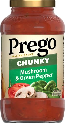 Image of Prego Chunky Mushroom and Green Pepper Pasta Sauce, 23.75 Oz Jar (Pack of 2)