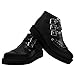 T.U.K. Black TUKskin 3-Buckle Pointed Creeper Boots for Men & Women, Low Platform Boot, Gothic Punk Retro Alternative Fashion Footwear, US 6 Women/4 Men