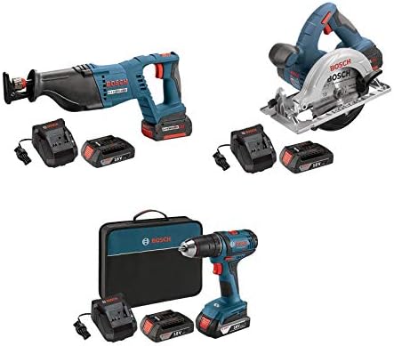 Bosch Drill Driver + Circular Saw and Reciprocating Saw (Certified Refurbished)