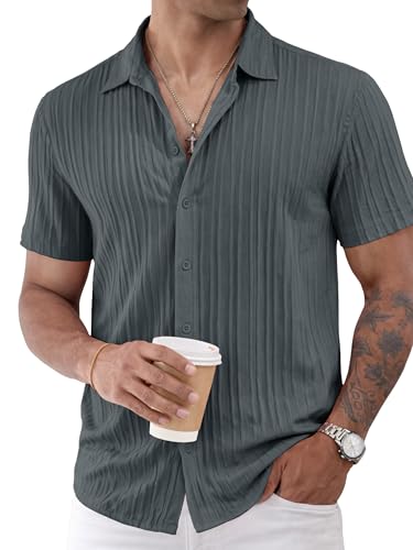 Image of Noble Monk Men's Polyester Regular Fit Solid Casual Shirt |Half Sleeve | |Stylish Shirt
