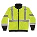 Ergodyne Unisex-Adult 2-in-1 Hi Vis Winter Bomber Jacket, Lime, X-Large