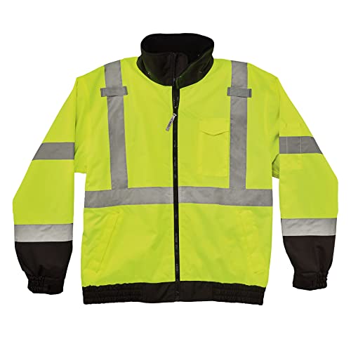 Ergodyne Unisex-Adult 3-in-1 Hi-Vis Winter Bomber Jacket, Lime, Large US by Ergodyne - Image 7