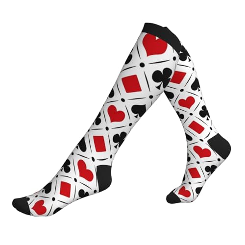ZEYARUIBO Playing Card Suits Symbols Compression Socks For Women &