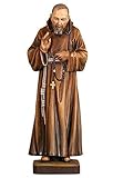 realizzato in Val Gardena OVUNQUE PROTEGGIMI Statua Padre Pio in legno della Val Gardena Rifinito e Dipinto a Mano in Italia (130 cm)