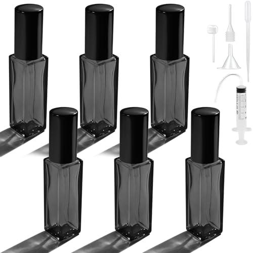 Immagine prodotto: Bohoray 6 Pezzi 10ml Boccette Profumo Ricaricabili, Atomizzatore Profumo Bottiglia di Profumo Vuota con 5 Accessori, Profumo Bottiglie Profumo Vuote per Vita Quotidiana, Viaggiare, Festa(Nero)