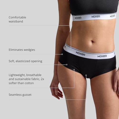 Image of Woxer Women's Classic Seamless Boyshort Panties, Soft Modal Fabric with No Roll Inseam, Chafe-Free, Breathable Design