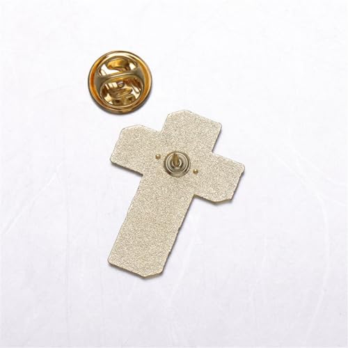 Image of Cross Brooch Pin for Women Men Cute Cross Brooch Metal Badge Pin Laple Religious Faith Brooches and Pins Hat Bag Shirt Decoration Jewelry Easter Pack