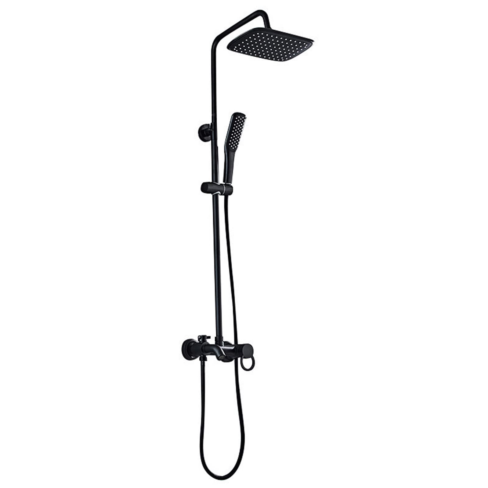 OZBMA Shower Set Bathroom with Handheld Showerhead and Rain High Pressure 3-Function Faucet, Adjustable Trim Kit (Black)