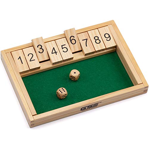 Wooden 9# Shut The Box Game - Mini Travel Set - Simple Funny Family, Party Board Game #TOP1