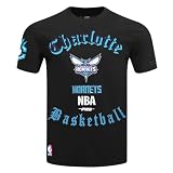 Pro Standard Mens NBA Charlotte Hornets Old English Short Sleeve Tee Black XL