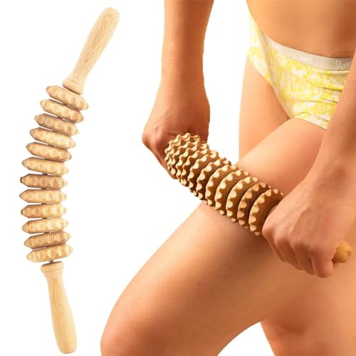 MJLOMJ Faszienstab Holz - Faszien Massagegerät für Rücken, Cellulite &...