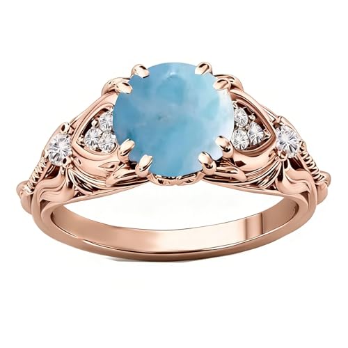Image of Gemstone Vintage Rings for Women s925 Sterling Silver Round Cut 1.0 Carat Gemstone with Moissanite Promise Engagement Anniversary Ring for Her