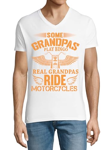 T-shirt Moto Grand-Père en coton blanc idéal pour les balades d'été