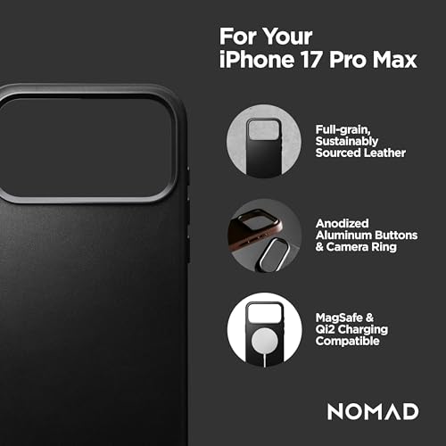 Étui en Cuir iPhone 17 Pro Max Nomad Premium Noir MagSafe - 2