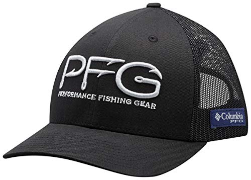 Columbia Unisex PFG Mesh Snap Back Hooks Ball Cap, Black, One Size