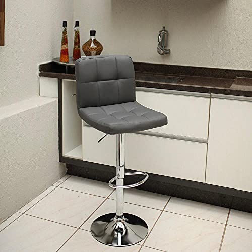 Kit 3 Banquetas Alta Para Bar Balcão Bancada Cozinha Americana Giratória Gomos - Chumbo