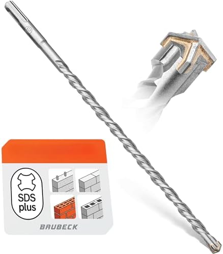 SDS-Plus-Bohrer BAUBECK 10 x 460 mm, SDS-Plus-Bohrer 10 mm, 40CR-Stahl, 4 Zähne, langlebiger Steinbohrer