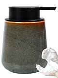 Autumnlife Seifenspender Keramik Schaumspender, 350ml Natürlichen Grün Schaumseifenspender mit...