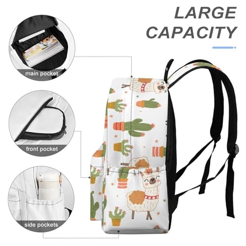 Cute Lama And Cactus Funny Backpack Daily Casual Daypack Travel Mini Bag with Adjustable Strap Style-334