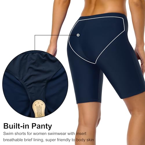 Firpearl Women Swim Shorts UV Sport Board Shorts Swimsuit Bottom Tankini US26 Navy
