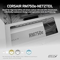 CORSAIR RM750e (2025) Geräuscharmes Vollständig Modulares ATX-Netzteil mit 12V-2x6 Kable – Zero RPM-Lüftermodus, ATX 3.1-Konform, PCIe 5.1-Unterstützung, Cybenetics Gold – Weiß – Ansicht 2