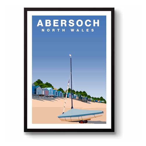 Abersoch poster de voyage gallois pour un salon ambiance marine