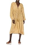 R.Vivimos Women's Long Sleeve Floral Print Retro V Neck Tassel Bohemian Midi Dresses