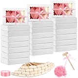 TaoBary 24 Sets 12 x 8 x 2.5'' Valentine's Day Strawberry Boxes with Window Gifts White and Wooden Hammer for Chocolate Toy Hammer Small for Kids Chocolate Breakable Bear Mold Wedding Graduation