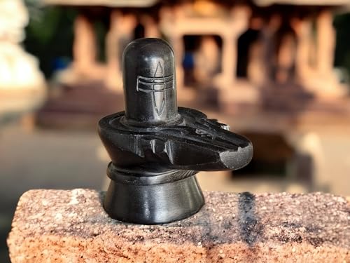 Image of SAUDEEP INDIA Black Marble Shiv Ling | Shiva Lingam for Home Temple | Mahadev Shankar Bholenath Shiv Ling Idol for Pooja Home Temple Mandir (4 Inch Regular Quality)