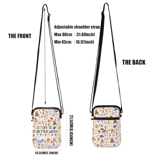 PXTIDY Cartoon Crossbody Bag Life Is Better With Friends Friendship Gift Bear Lover Gift Magical Kingdom Gift2