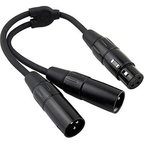 Krevi Pig Hog PY-XF2XM XLR (Female) to Dual XLR (Male) Y-Cable, 6" Cover