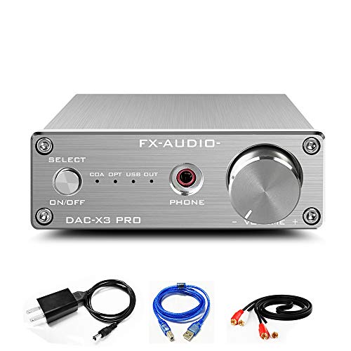 FX AUDIO DAC and Headphone Amplifier Mini HiFi Stereo Home Audio DAC Converter ESS9023 CS8416 USB Optical Coaxial Input and RCA Headphone Amp Output DAC-X3 PRO Digital to Analog Converter (Silver) FX AUDIO DAC and Headphone Amplifier Mini HiFi Stereo Home Audio DAC Converter ESS9023 CS8416 USB Optical Coaxial Input and RCA Headphone Amp Output DAC-X3 PRO Digital to Analog Converter (Silver)