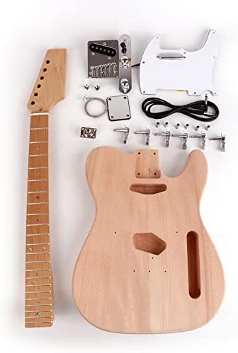 Roasted Neck Canadian Maple DIY Electric Guitar Kit Unfinished Mahogany Body Rosewood Fingerboard Fretboard All Parts Included