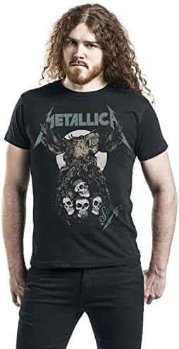 Metallica Flaming Skull Tour Tee Uomo T-Shirt Nero L 100