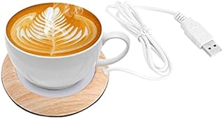 USB Wood Grain Cup Warmer Cup Mug Warmer for Tea Coffee or Milk Heat Beverage Mug Mat Home Office Desktop Heated Coffee Tea Mug Pad(1#)