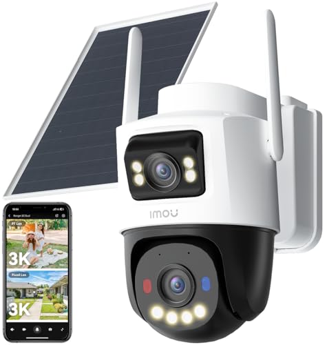 Imou 4G LTE Caméra Solaire avec Carte SIM, 10MP(5MP+5MP)Caméra Surveillance WiFi Extérieure sans Fil Double Objectif, AOV 24/7 Enregistrement, 25M Détection...