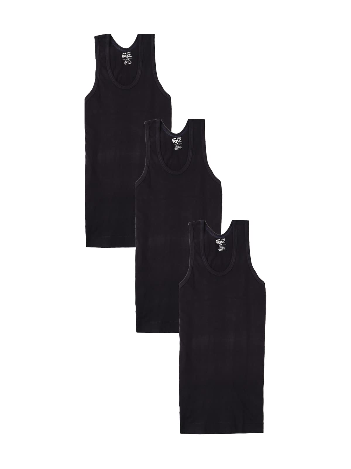 lux cozi Boy's Super Combed Cotton Round Neck Sleeveless Color Vest|Singlet Top|Cotton Vests for Boys|Boys Innerwear|Sleepwear|Nightwear [Pack of 3]-picture-39