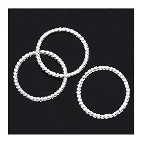 50 Twisted Closed Jump Rings - 18mm -Silver Plated -Connector Findings - J24078R Cover
