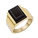 Retro Ring 18k Gold Plated Stainless Steel Ring Man's Black Onyx Ring