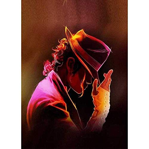Better Selection5D DIY Diamond Art, Michael Jackson King of Music Diamond Art Kits for Adults Full Drill Round Diamond Gem Art Beads Painting for Kids Perfect for Home Wall Décor 11.8x15.7 inches