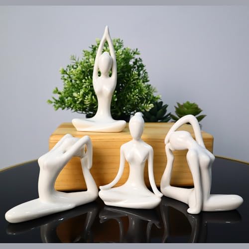 Yoga Pose Figurine 4pcs Set B, Yoga Women Statue, Home Decor, Yoga Studio Decor, Yogi Idol