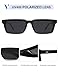 VANLINKER Retro Rectangular Polarized Sunglasses for Women Men Trendy Small Chic 80s 90s Square Sun Glasses VL9877,Black